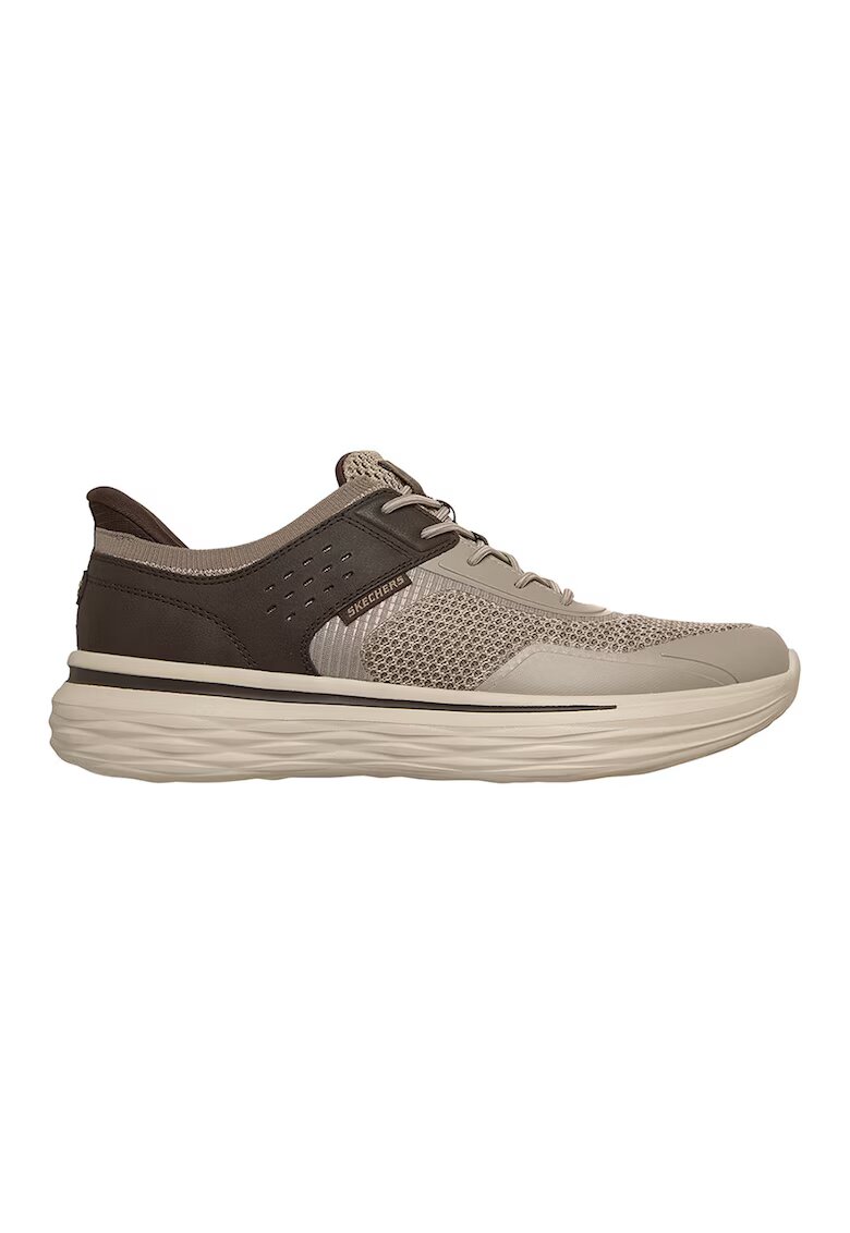 Skechers Маратонки Nevarro с еко кожа - Тъмнокафяв/Светло кафяво