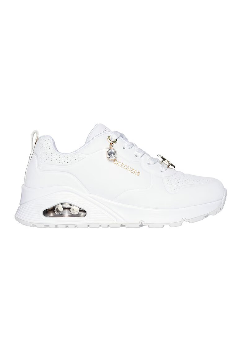 Skechers Маратонки Uno Gen 1 от еко кожа с апликации - Бял/Златист