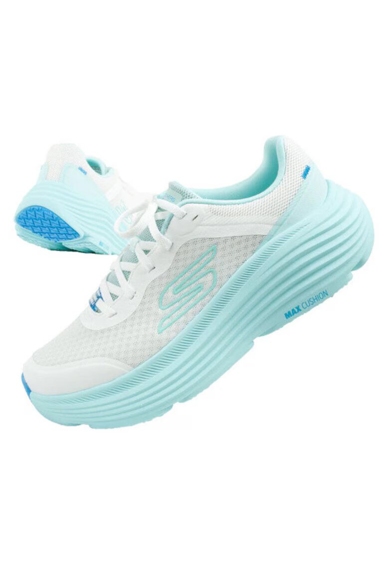 Skechers Маратонки за бягане Max Cushioning [129470/WLB] - бели и сини.