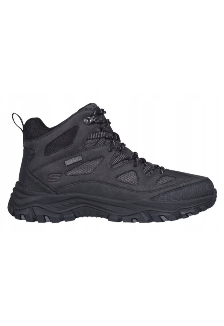 Skechers Мъжки трекинг обувки Естествена кожа - Черни