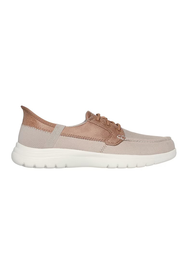 Skechers Мокасини с цветен блок - Коняк кафяв/Сиво-кафяв