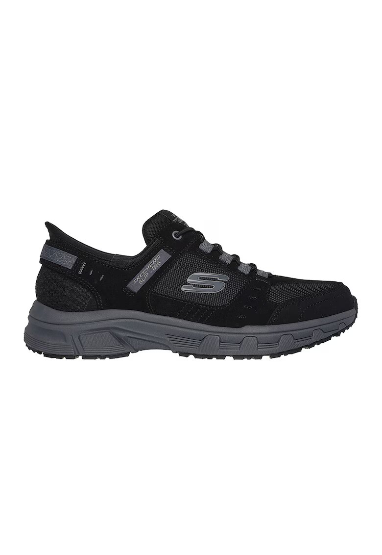 Skechers Мрежести хайкинг обувки Oak Canyon с велур тип Slip-ins - Черен