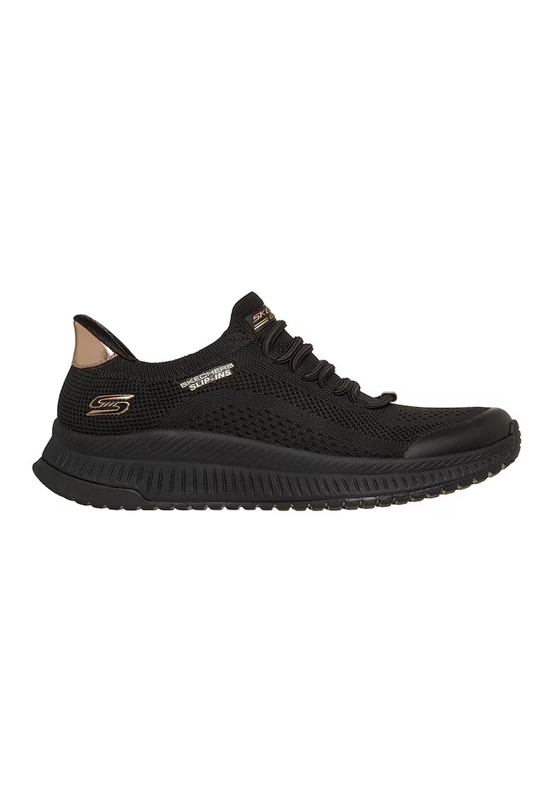 Skechers Мрежести маратонки Bobs squad 4 Slip-Ins - Златист/Черен