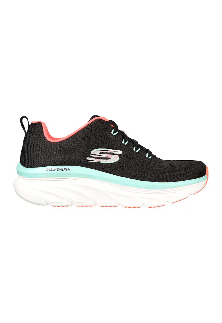 Skechers Мрежести спортни обувки D'Lux Walker-Fresh Finesse - Черен/Аквамарин син/Корал