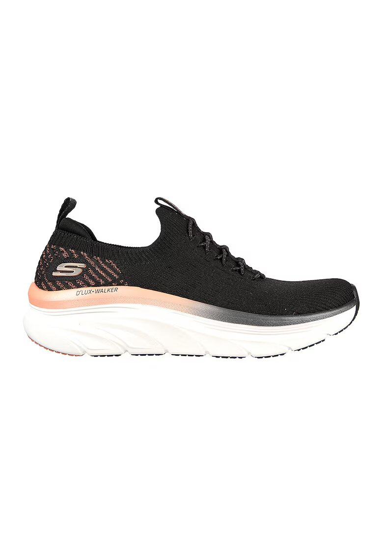 Skechers Мрежести спортни обувки D'Lux Walker-Let It Glow - Черен/Розова сьомга