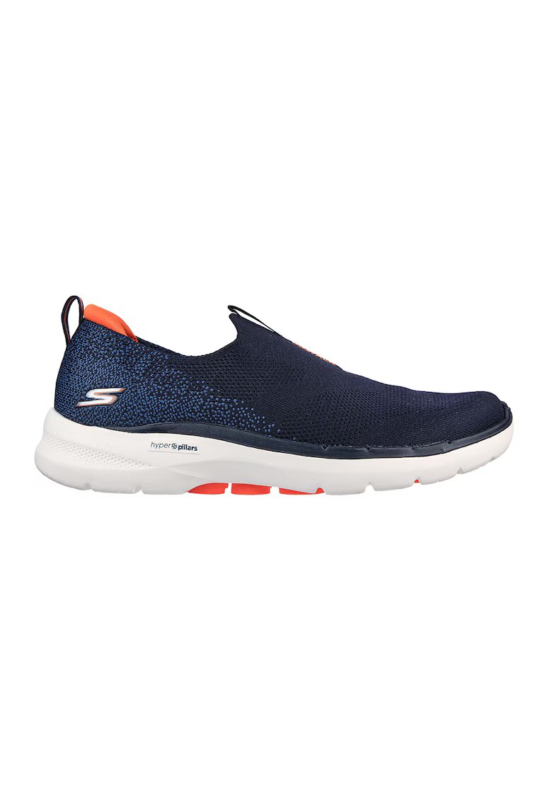 Skechers Мрежести спортни обувки GOwalk 6 - Оранжев/Тъмносин