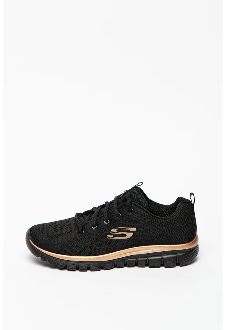 Skechers Мрежести спортни обувки Graceful Get Connected - Черен/Древно злато