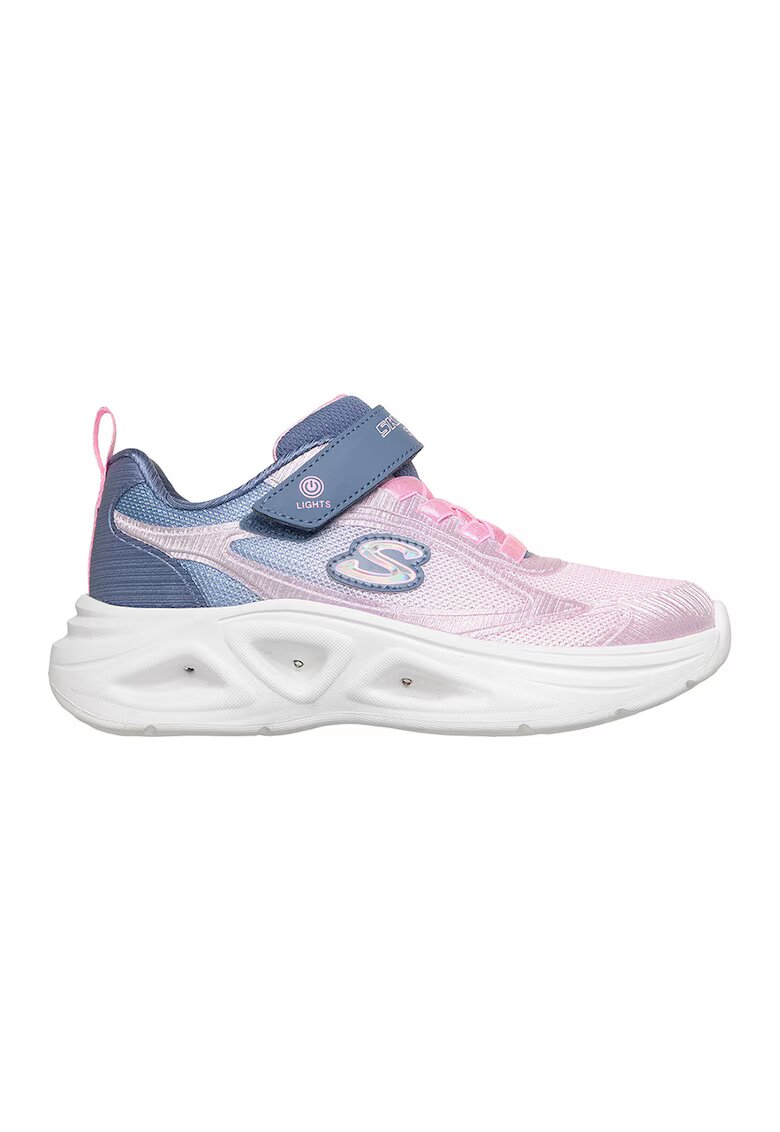 Skechers Мрежести спортни обувки Sola Glow 2.0 с LED светлини - Пастелнорозов/Индигово синьо