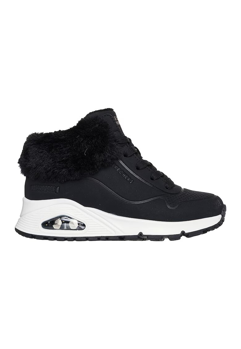 Skechers Непромокаеми боти с еко пух - Бял/Черен
