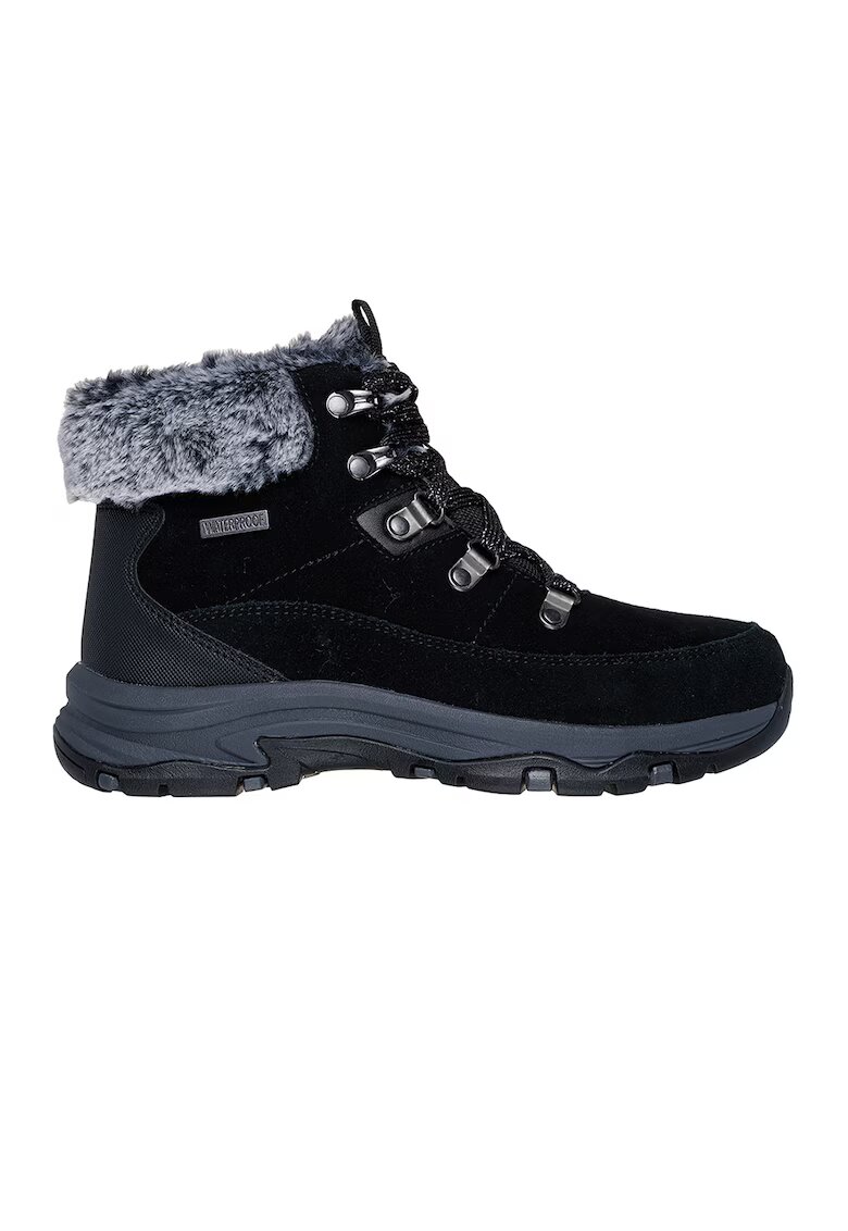 Skechers Непромокаеми боти с еко пух - Черен/Сив