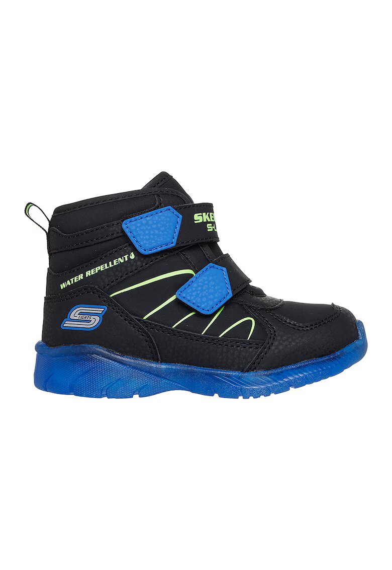 Skechers Непромокаеми боти Spash Beams с LED подметка - Черен/Син