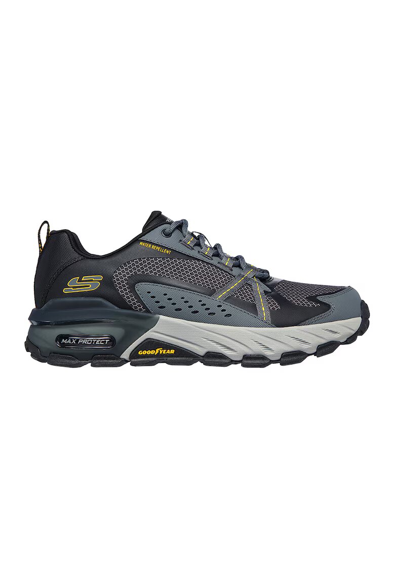 Skechers Непромокаеми обувки Max Protect с мрежести зони - Черен/Жълт/Прашно синьо