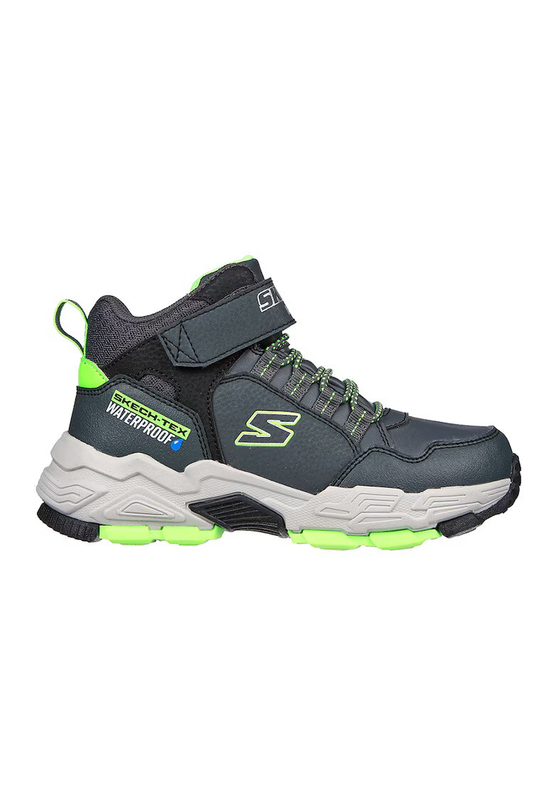 Skechers Непромокаеми спортни обувки Drollix-Ventureru - Въглен сиво/Лайм зелено