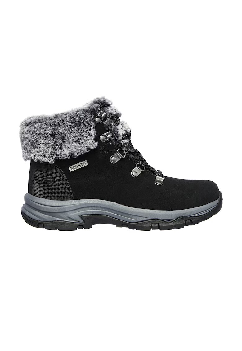 Skechers Непромокаеми велурени боти Trego Falls Finest - Черен/Сив