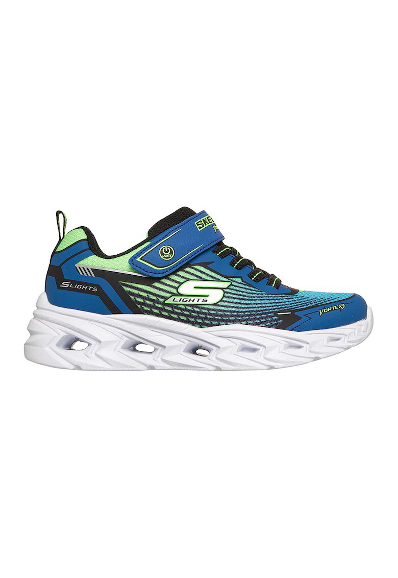 Skechers Олекотени спортни обувки Vortex 3.0 с LED светлини - Лайм зелено/Син