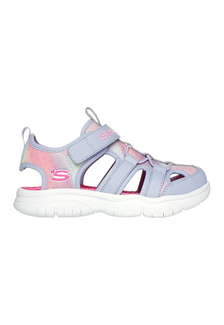 Skechers Сандали от еко кожа - Бледа лила