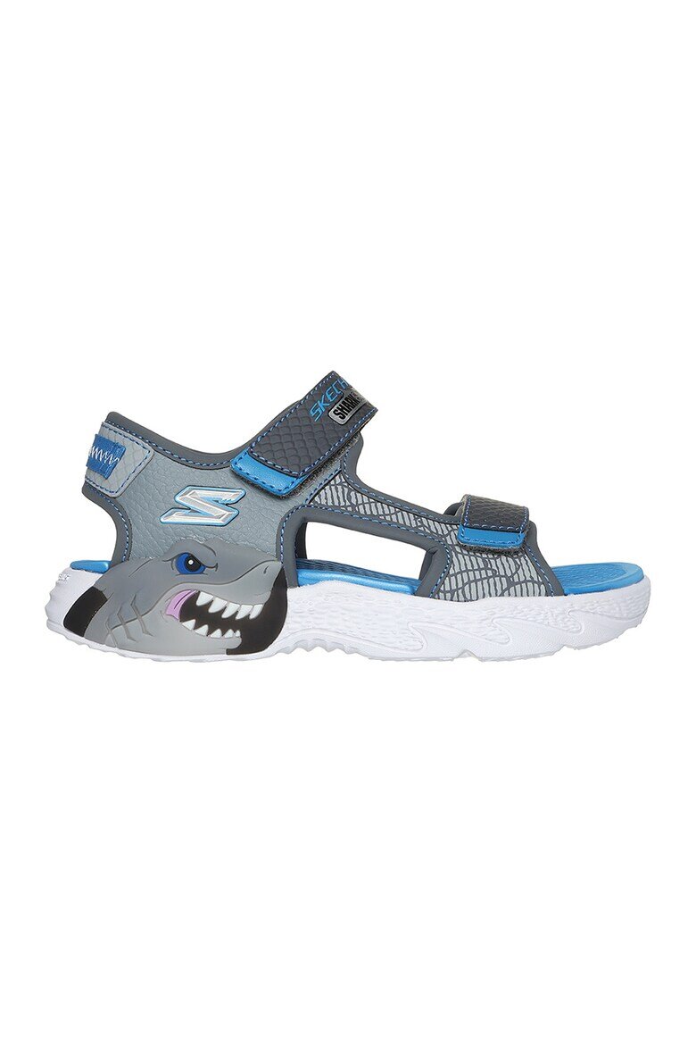 Skechers Сандали от еко кожа с велкро Сив/Син
