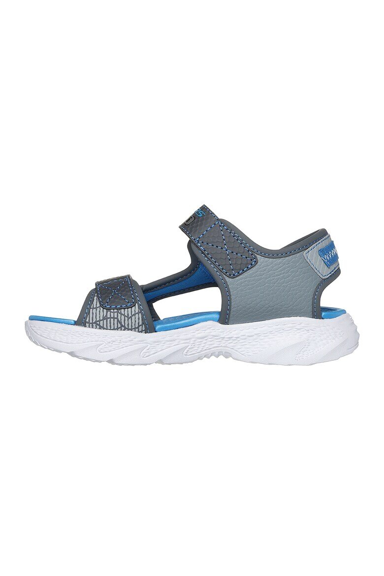 Skechers Сандали от еко кожа с велкро Сив/Син