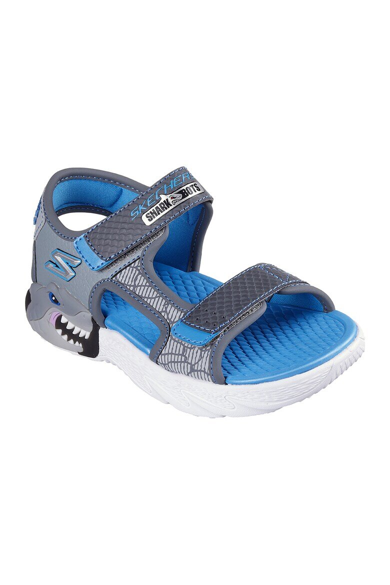 Skechers Сандали от еко кожа с велкро Сив/Син