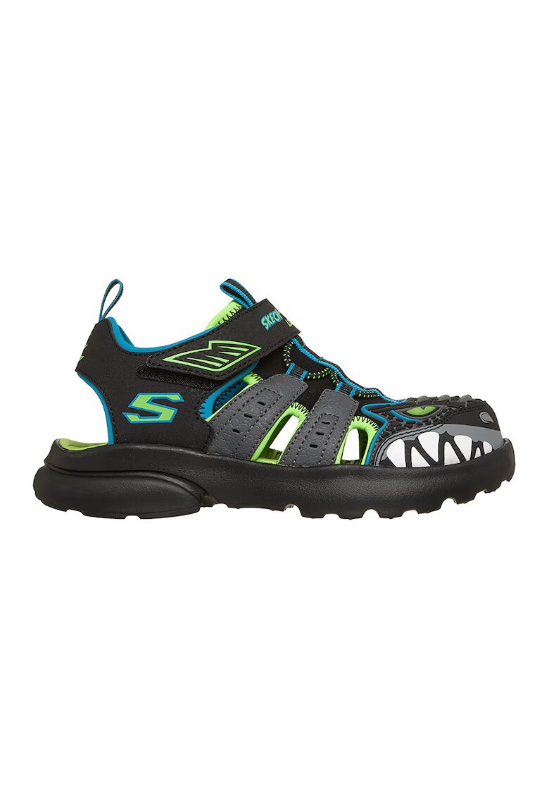Skechers Сандали Razor Splash Raptor Quest с LED светлини - Светло оранжево/Тъмно