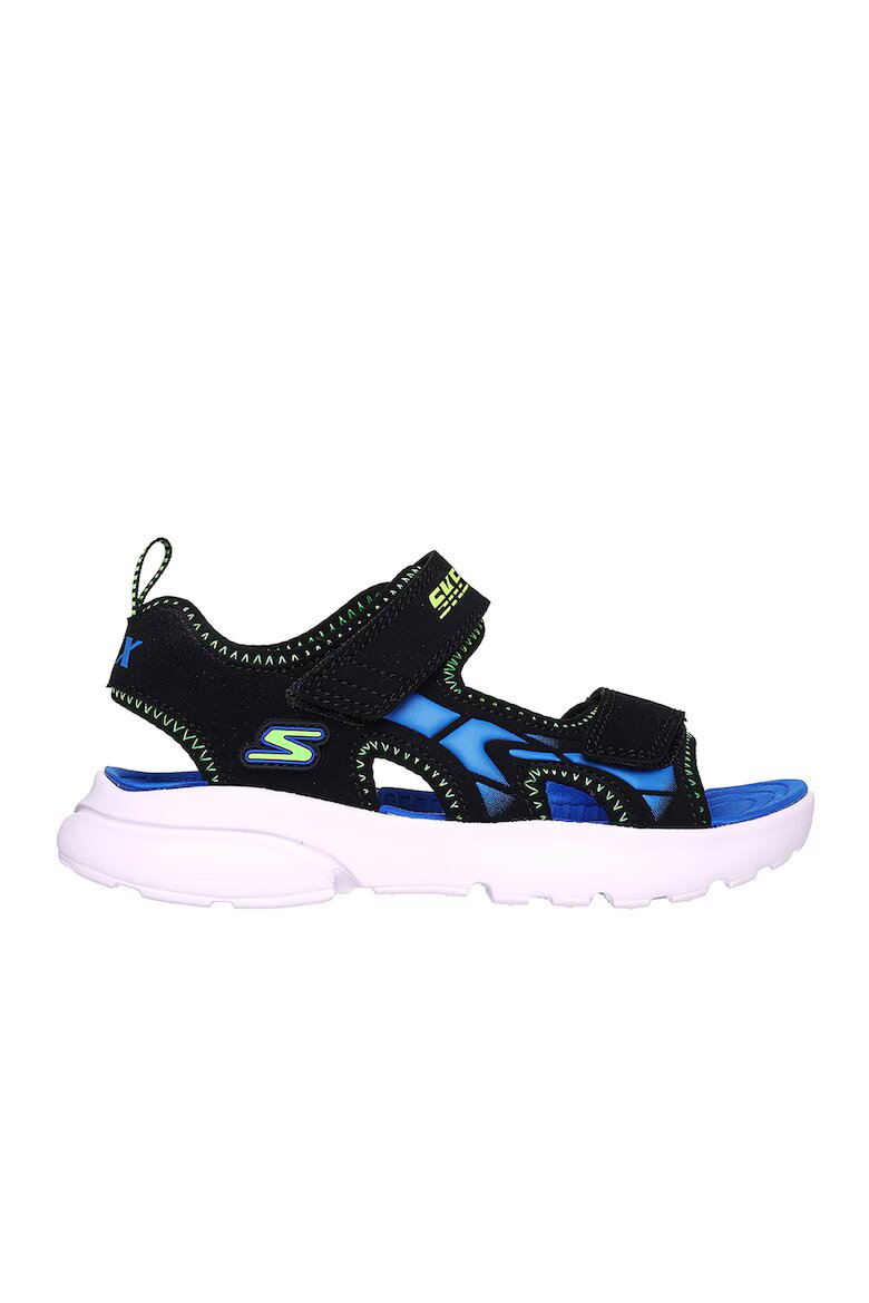 Skechers Сандали с велкро и лого Черен/Кралско Синьо