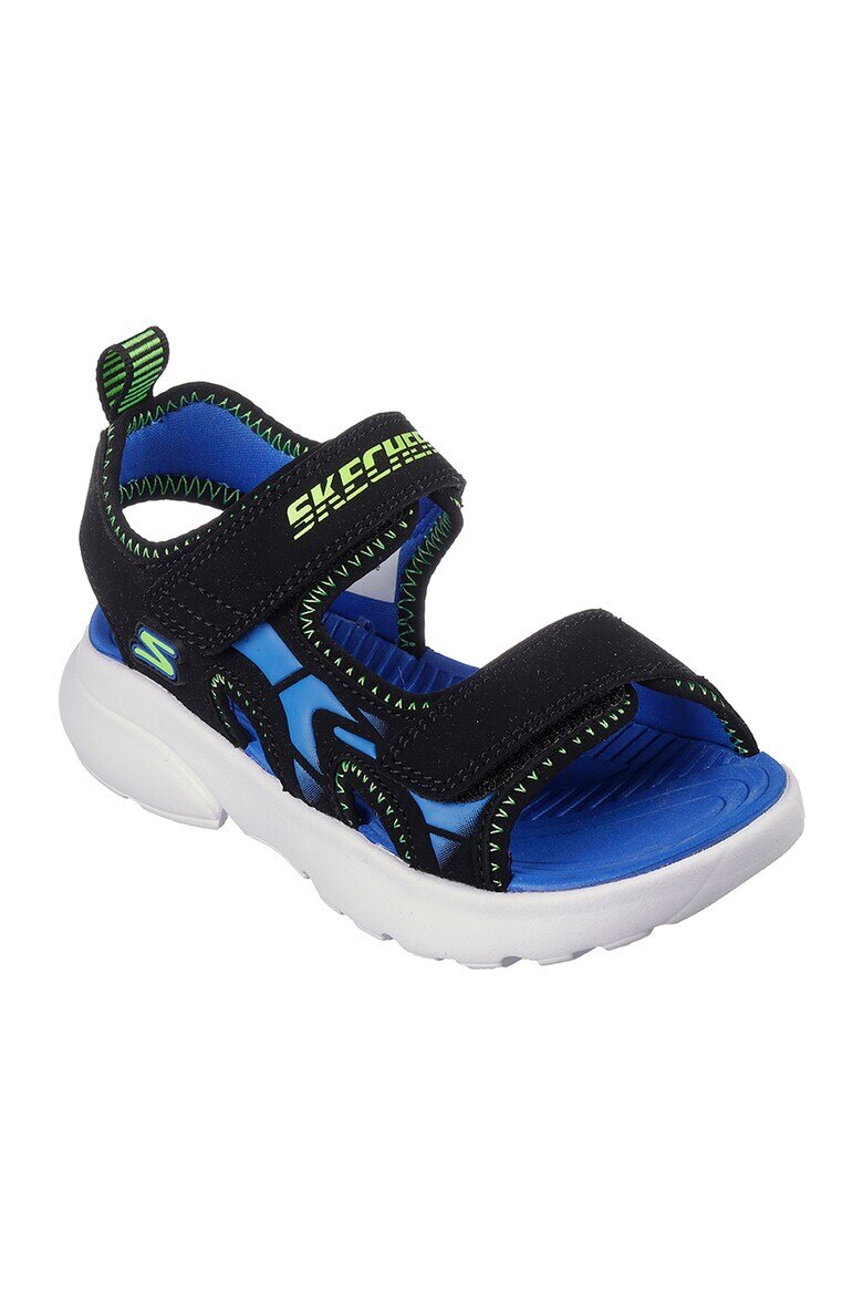 Skechers Сандали с велкро и лого Черен/Кралско Синьо