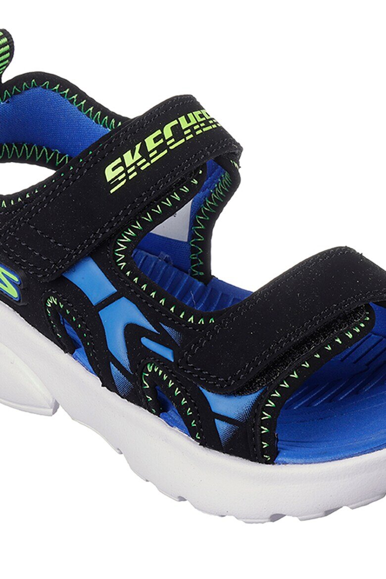 Skechers Сандали с велкро и лого Черен/Кралско Синьо