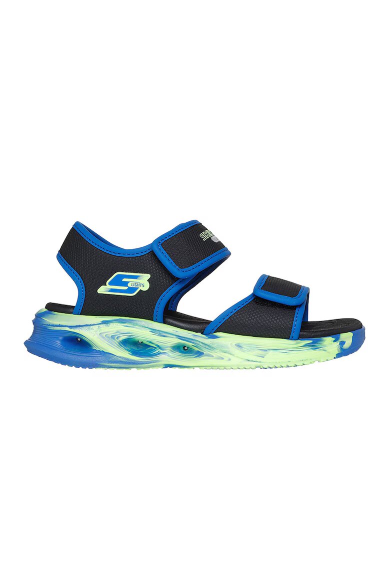 Skechers Сандали с велкро и лого Лайм зелено/Тъмносин