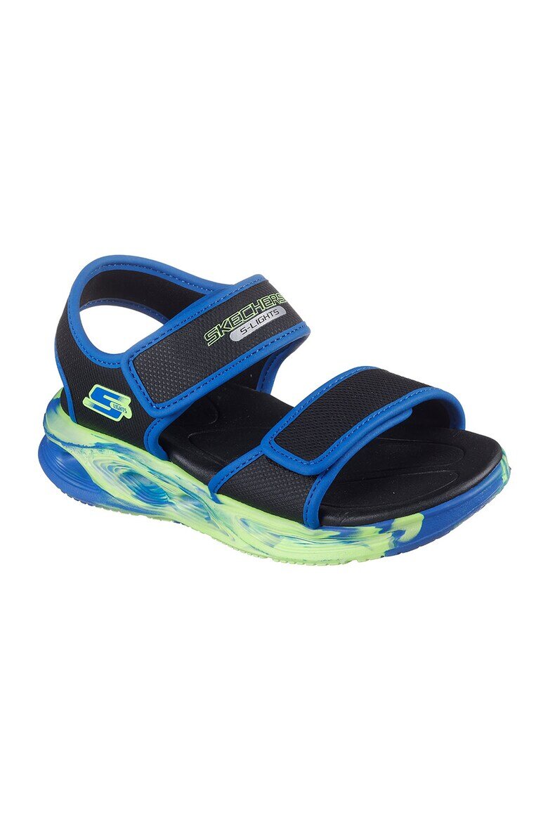 Skechers Сандали с велкро и лого Лайм зелено/Тъмносин
