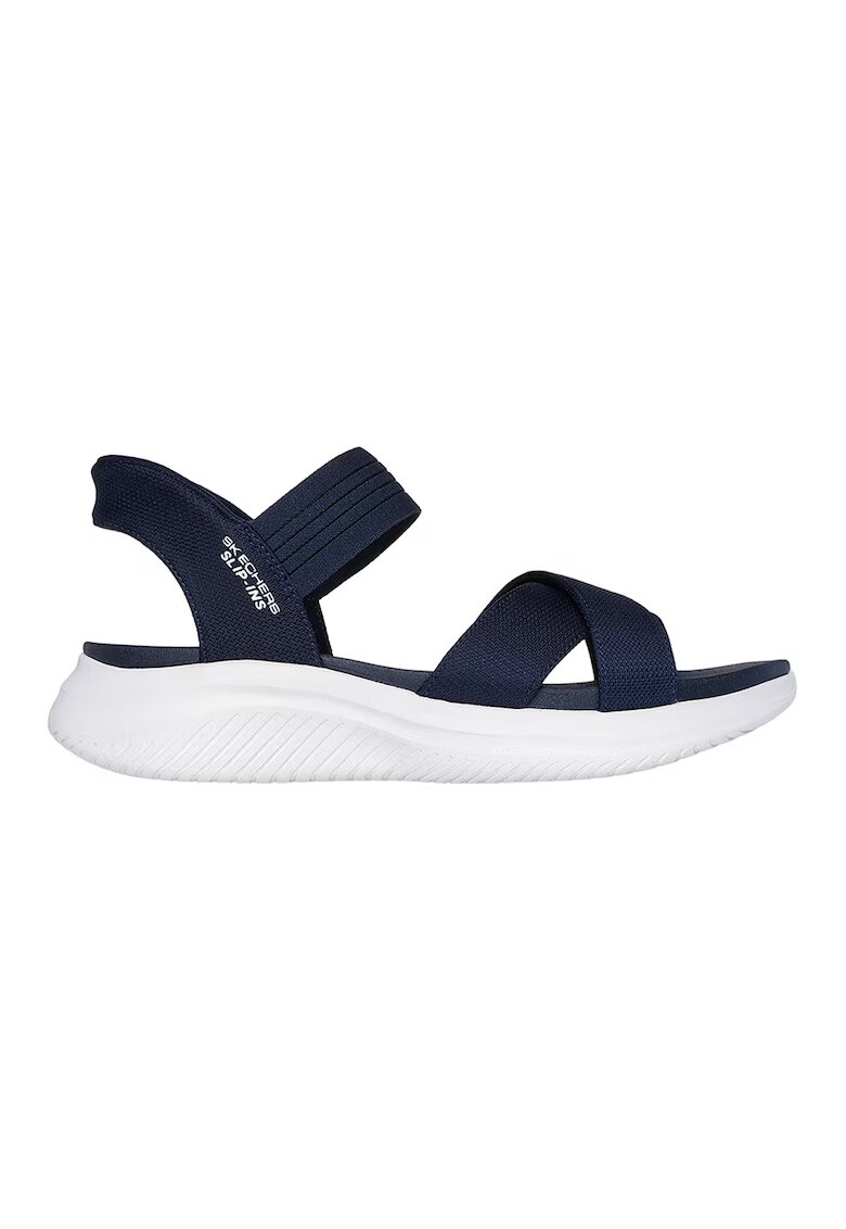 Skechers Сандали Ultra Flex 3.0 Slip-Ins с кръстосани каишки - Бял/Тъмносин