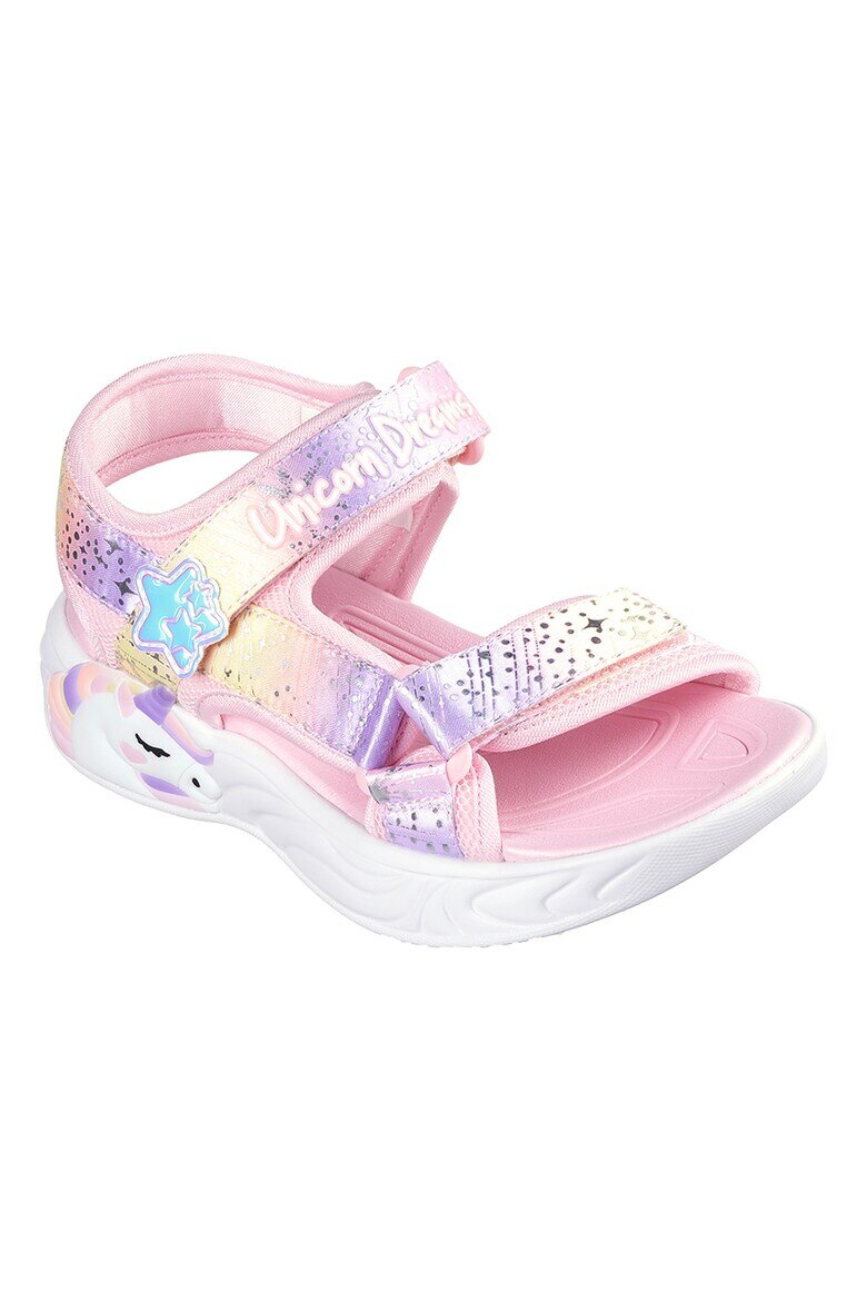 Skechers Сандали Unicorn Dreams с велкро и цветен блок Светлорозов