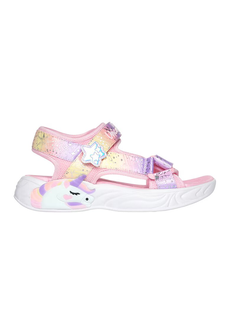 Skechers Сандали Unicorn Dreams с велкро и цветен блок - Жълт/Аквамарин син/Розово