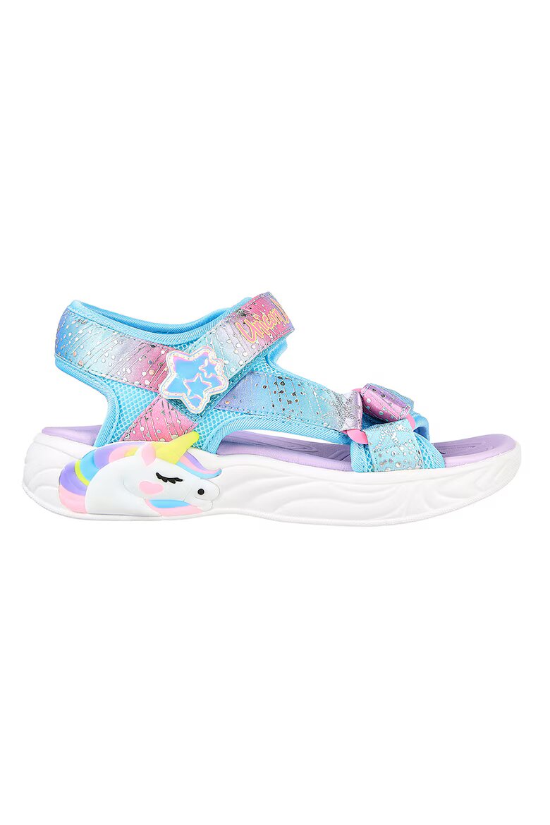Skechers Сандали Unicorn Dreams с велкро и цветен блок Жълт/Аквамарин син/Розово
