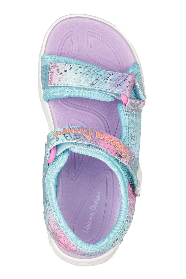 Skechers Сандали Unicorn Dreams с велкро и цветен блок Жълт/Аквамарин син/Розово