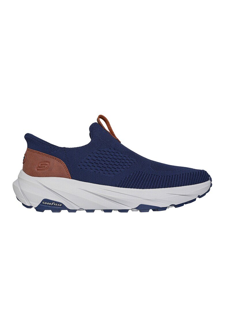 Skechers Скосени маратонки Conner Milton - Канелено кафяво/Тъмносин