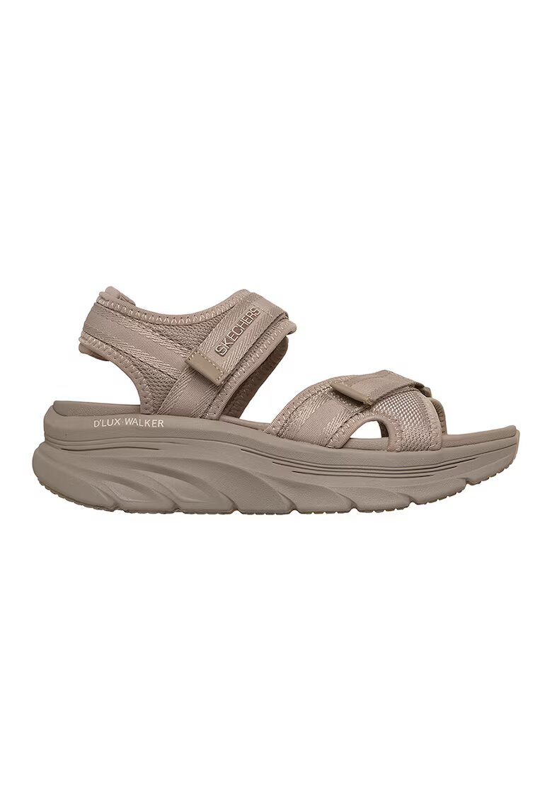 Skechers Скосени сандали D'Lux Walker с велкро - Сиво-кафяв