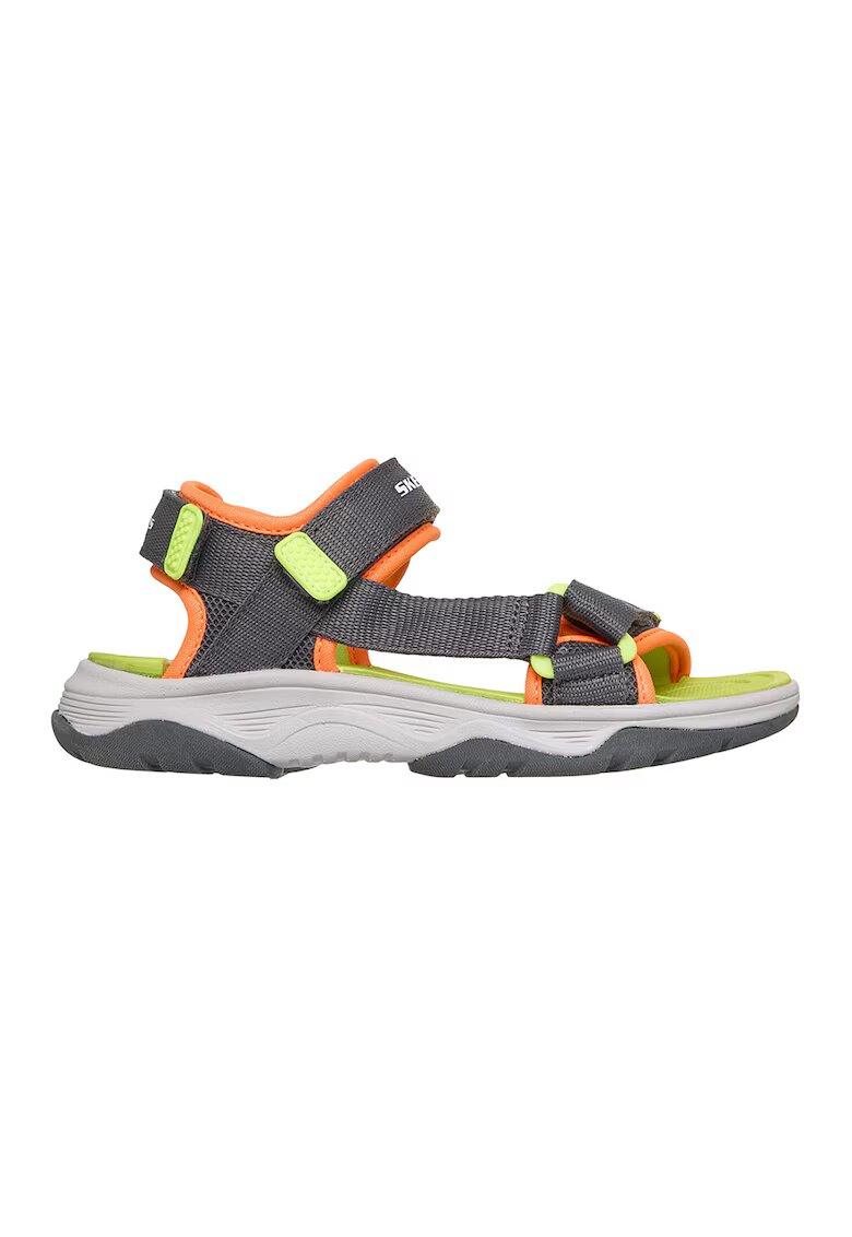 Skechers Скосени сандали Tread Seeker с велкро - Оранжев/Лайм зелено/Tъмносив