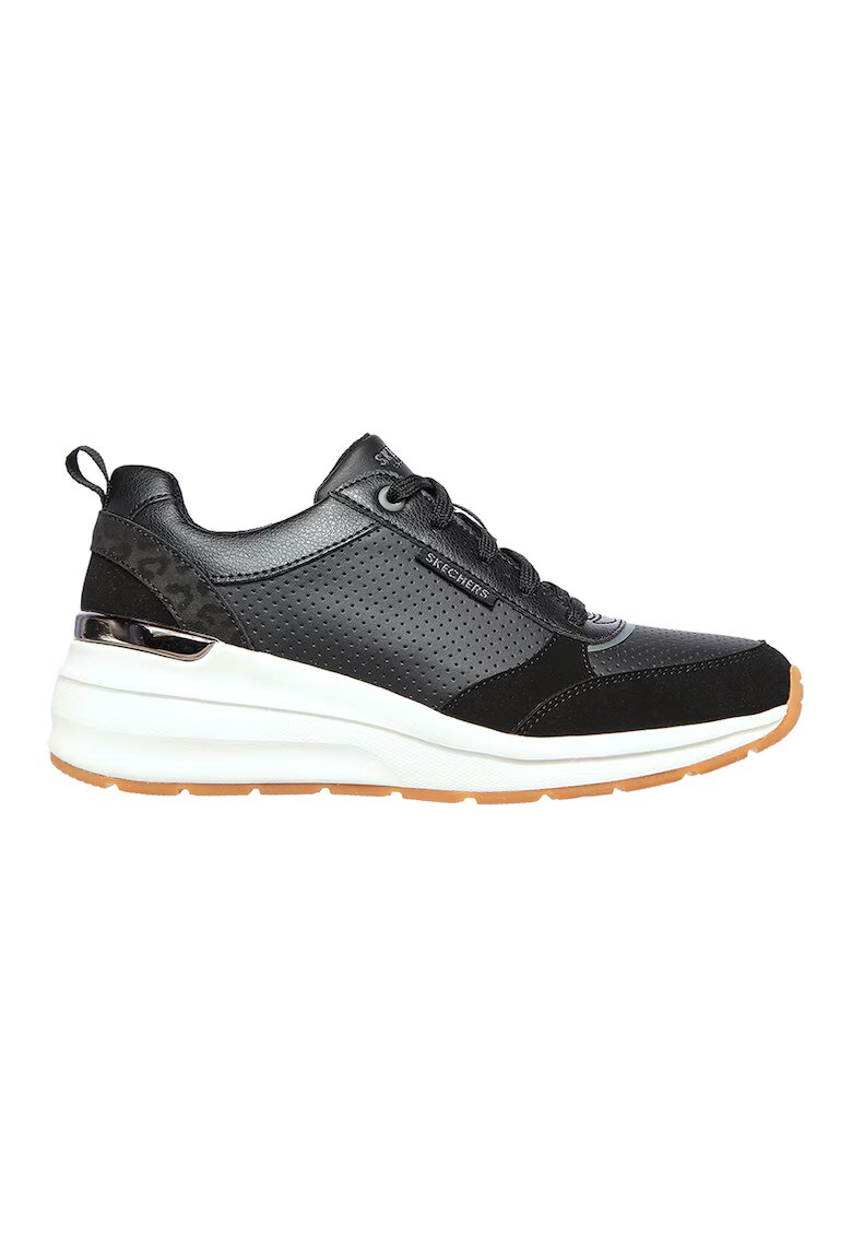 Skechers Скосени спортни обувки Billion-Subtle Spots от еко кожа - Избеляло черно