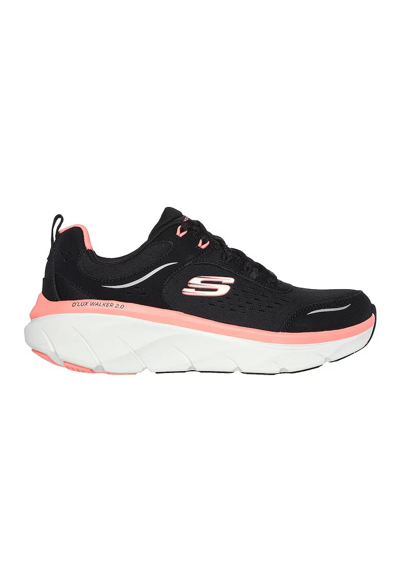 Skechers Скосени спортни обувки D'Lux Walker 2.0-Daisy Doll - Черен/Розова сьомга