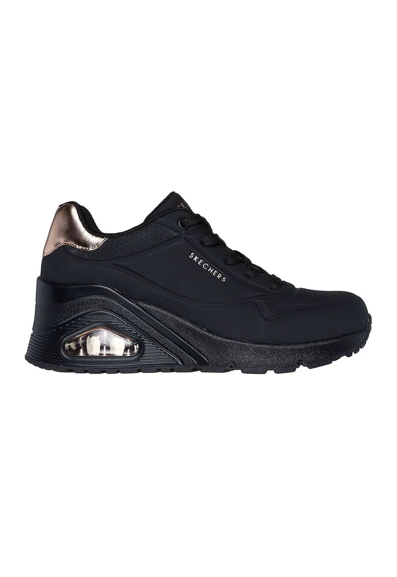 Skechers Скосени спортни обувки от еко кожа - Златист/Черен
