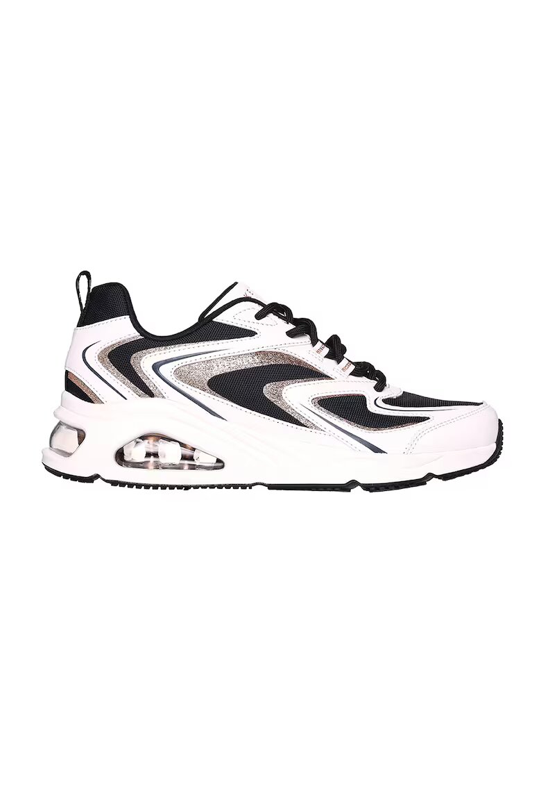 Skechers Скосени спортни обувки със синтетика - Бял/Златист/Черен