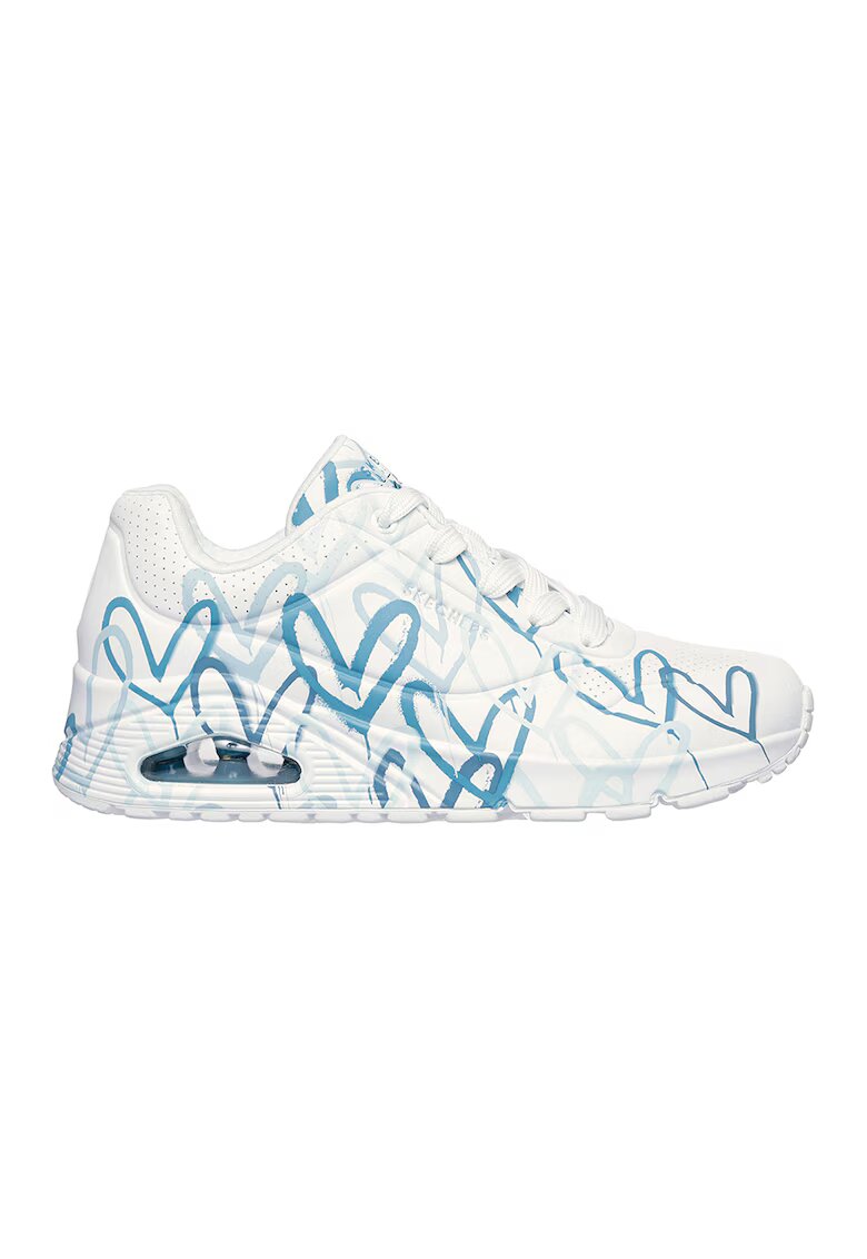 Skechers Скосени спортни обувки Spread The Love - Бял/Сив