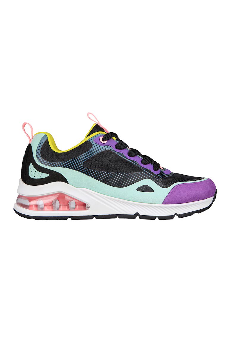 Skechers Скосени спортни обувки Uno 2-Mad Air с мрежа - Черен/Виолетов/Ментово зелено