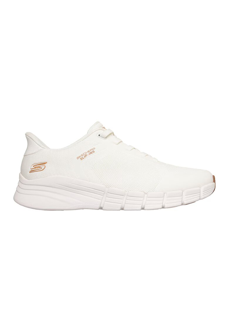 Skechers Спортни обувки BOBS B Flex 2.0 Slip-Ins от мрежа и еко кожа - Тъмнокафяв/Мръснобял