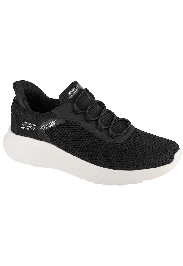 Skechers Спортни обувки Bobs от мрежа и синтетика с лесно обуване - Бял/Черен