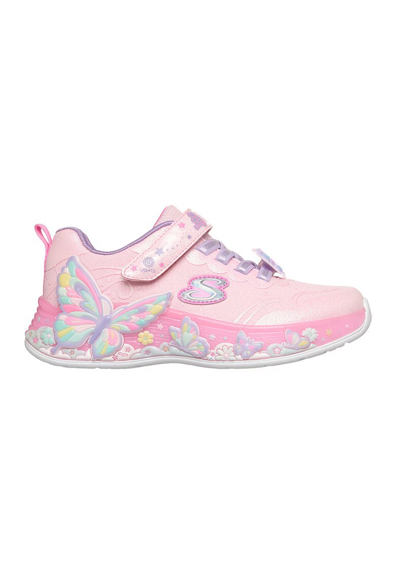 Skechers Спортни обувки Buttterfly Bliss с велкро - Пастелнорозов/Небесносин/Сребрист