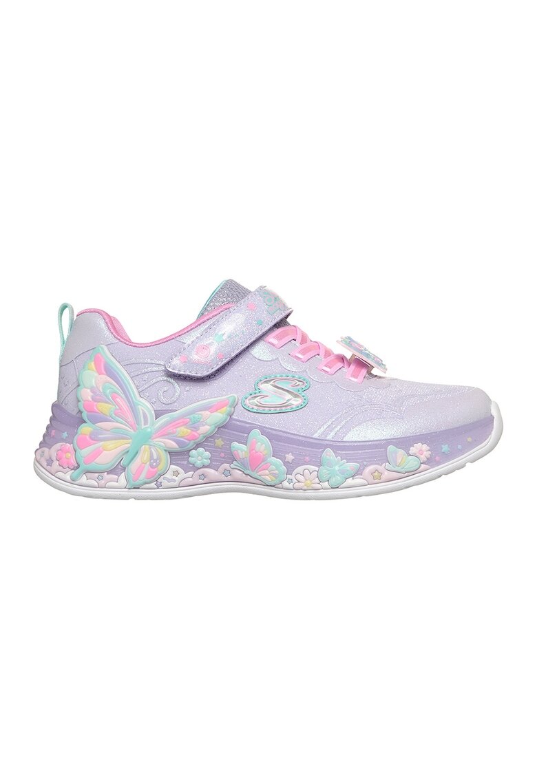 Skechers Спортни обувки Buttterfly Bliss с велкро - Пастелносин/Лилав/Сребрист