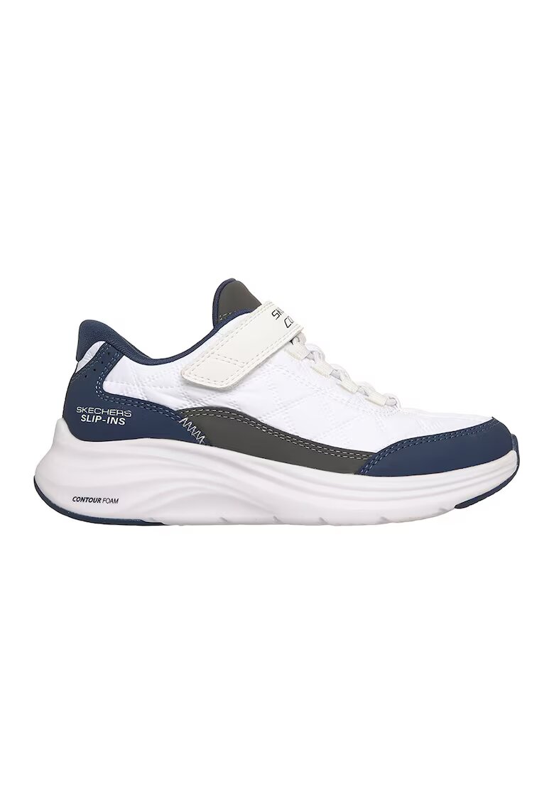 Skechers Спортни обувки Contour Foam slip-ins с велкро - Бял/Tъмносив/Тъмносин