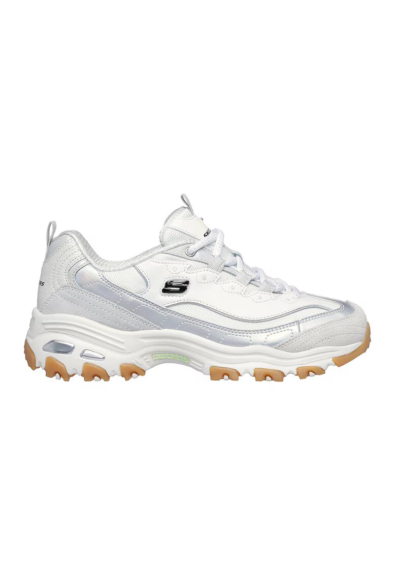 Skechers Спортни обувки D'Lites Dazzling Shine с мрежести зони - Бял/Светло сив