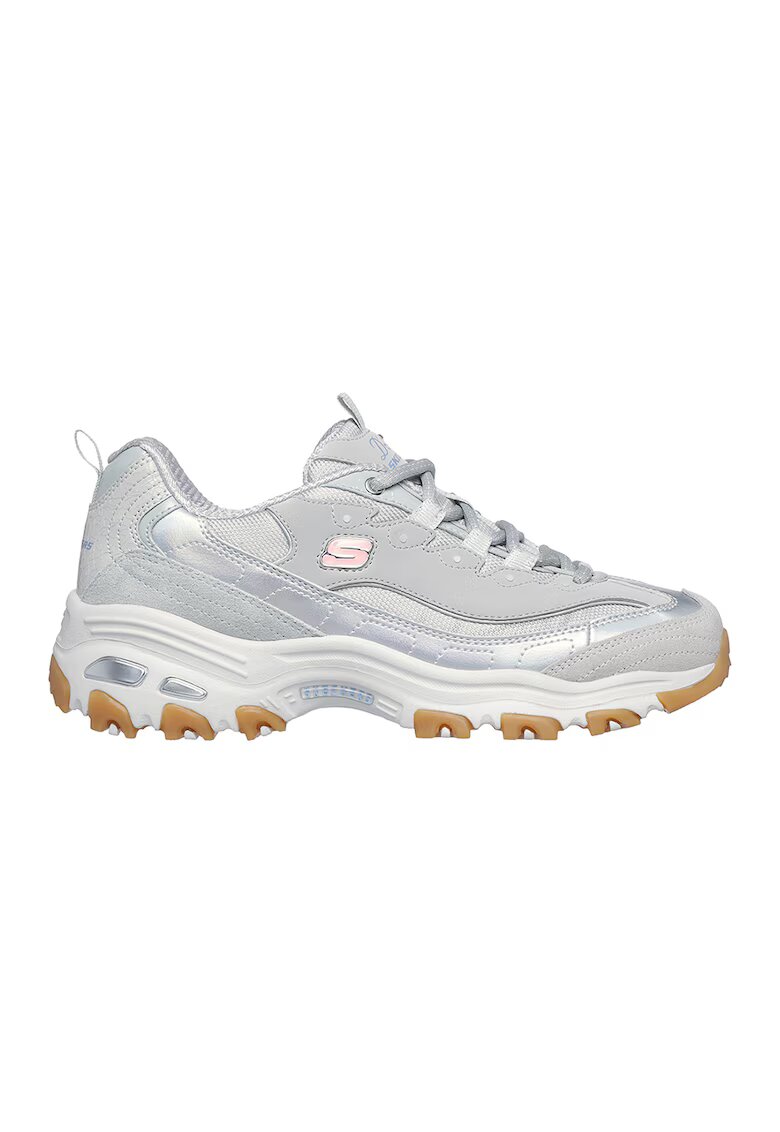Skechers Спортни обувки D'Lites Dazzling Shine с мрежести зони - Пепеляво сиво